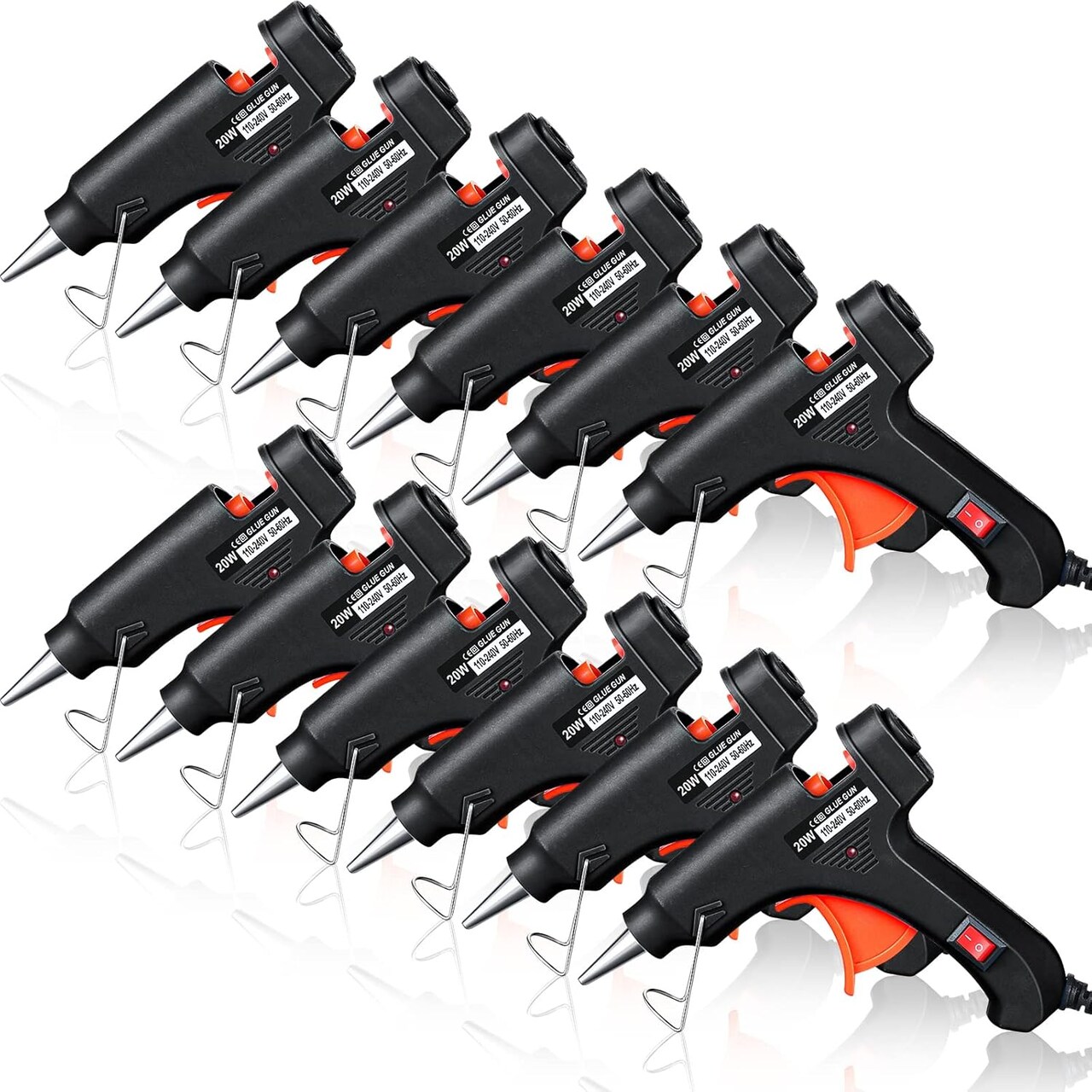 12 Pieces Mini Hot Glue Gun Crafts Hot Melt Guns Fast Preheating and Easy Squeeze Trigger for School DIY Arts Class Projects Office Home Quick Repairs (Black)